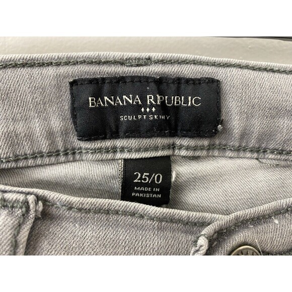Banana Republic‎ Jeans Womens 25/0 Gray Sculpt Skinny Stretch Low Rise - Picture 6 of 11